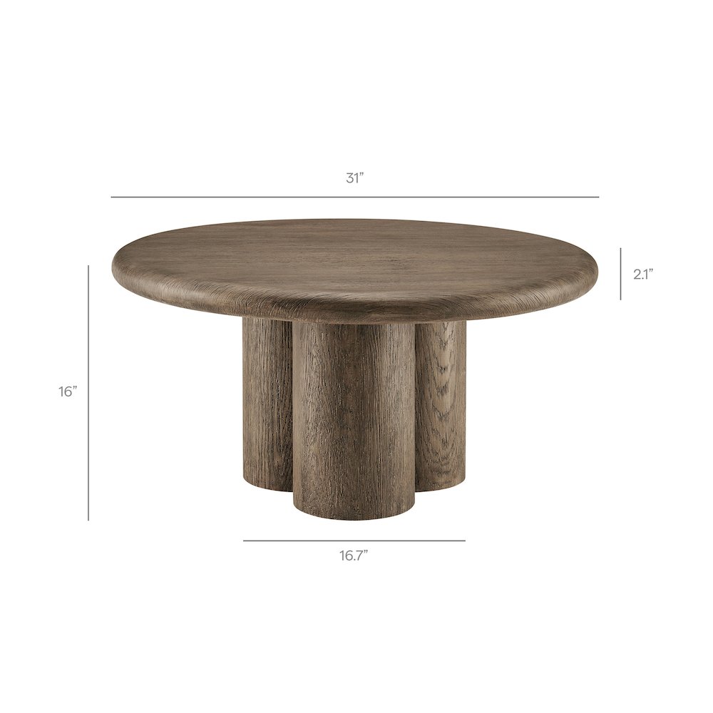 Tori 31 Inch Round Indoor and Outdoor Patio Coffee Table. Picture 3