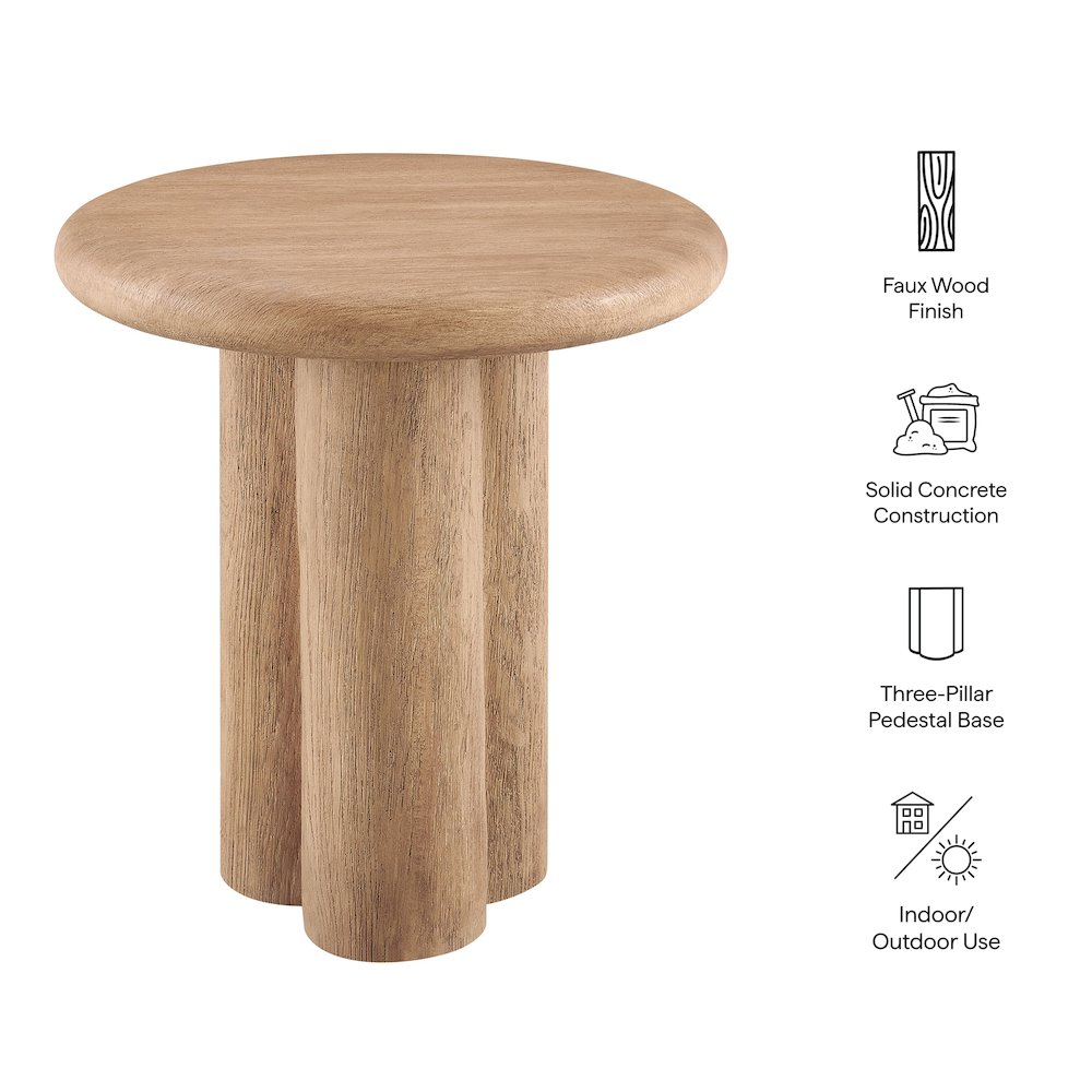 Tori 20 Inch Round Indoor and Outdoor Patio Side Table. Picture 2