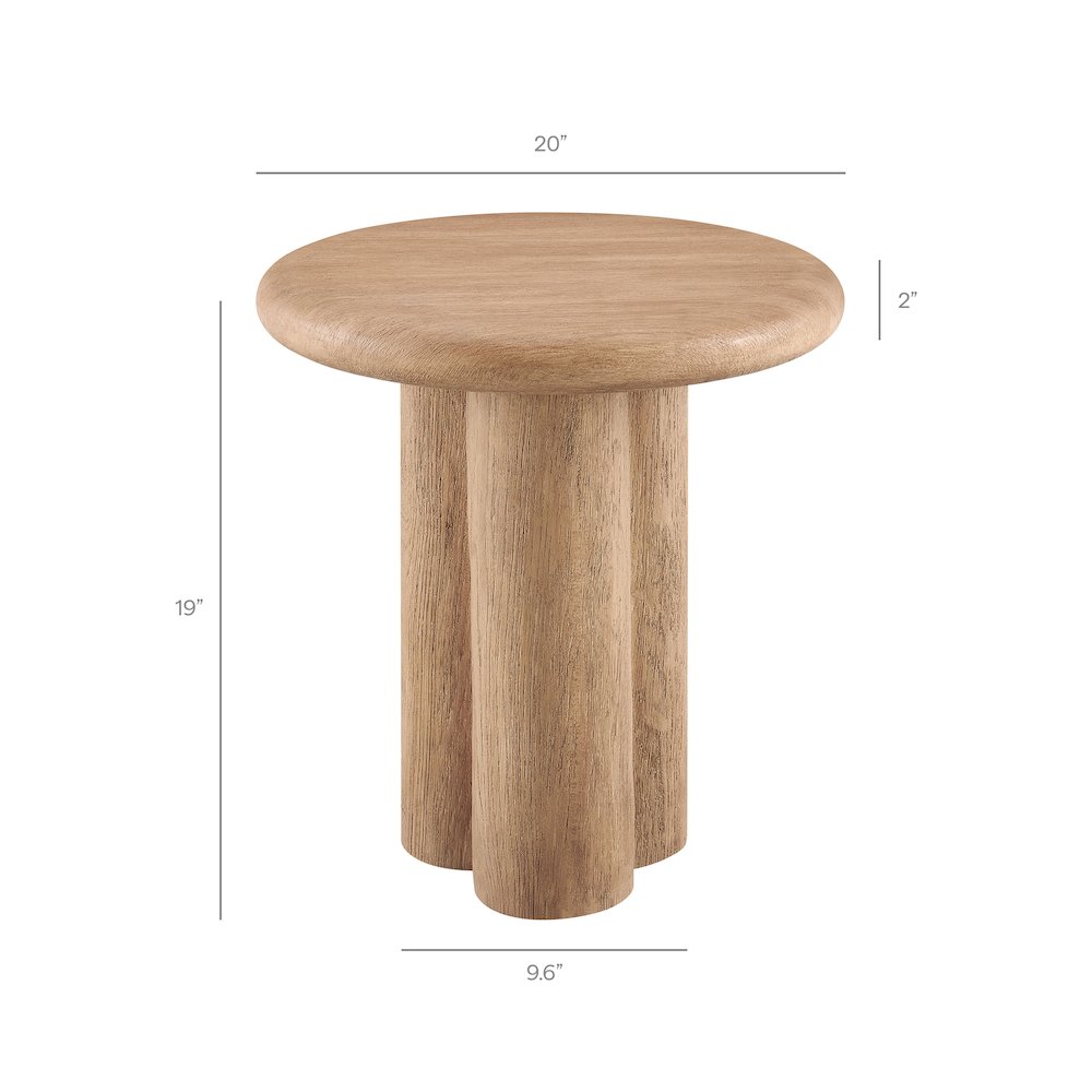 Tori 20 Inch Round Indoor and Outdoor Patio Side Table. Picture 3