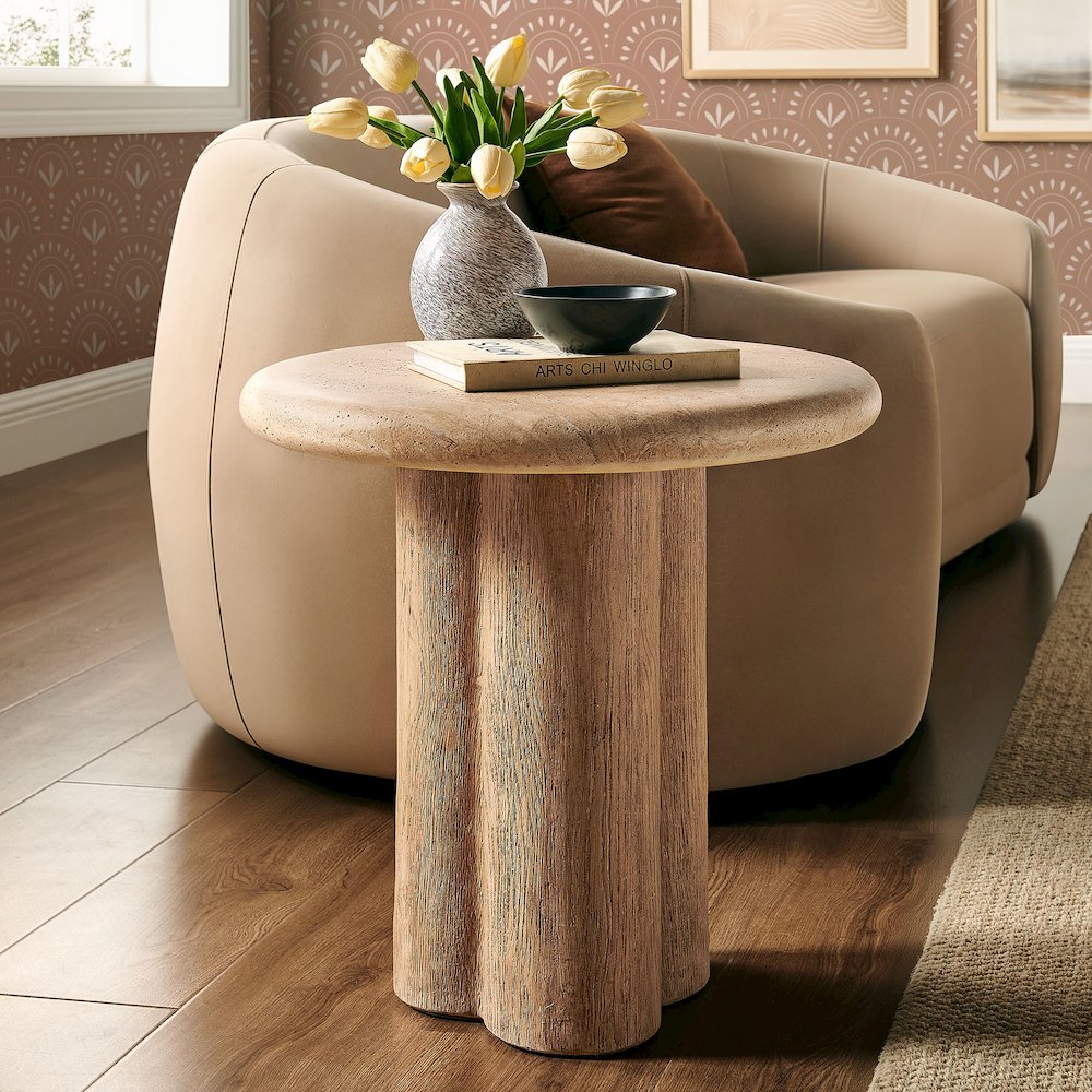 Tori 20 Inch Round Indoor and Outdoor Patio Side Table. Picture 7
