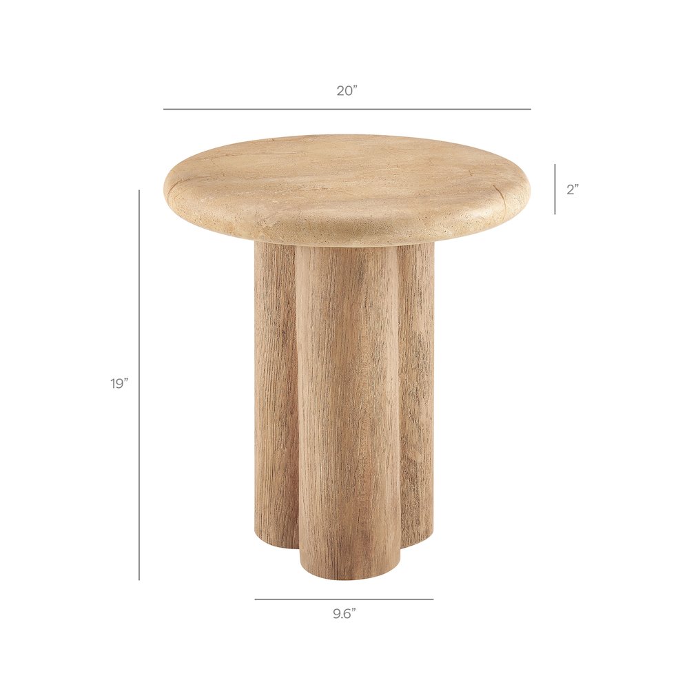 Tori 20 Inch Round Indoor and Outdoor Patio Side Table. Picture 3