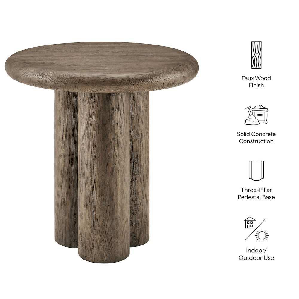 Tori 20 Inch Round Indoor and Outdoor Patio Side Table. Picture 2