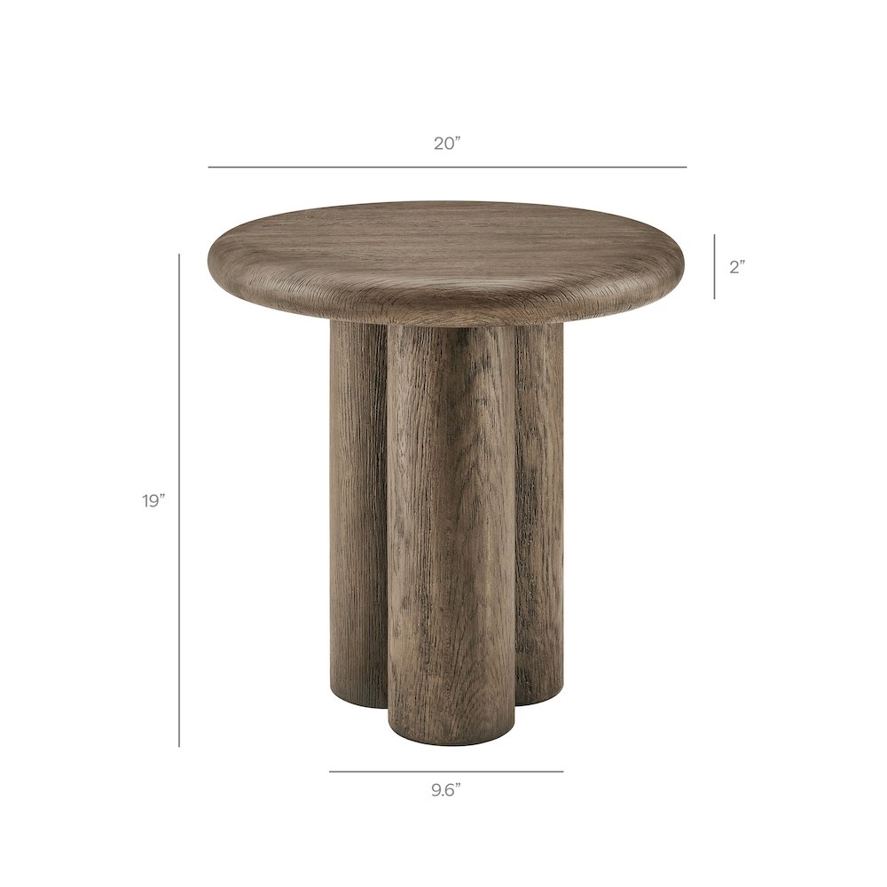 Tori 20 Inch Round Indoor and Outdoor Patio Side Table. Picture 3
