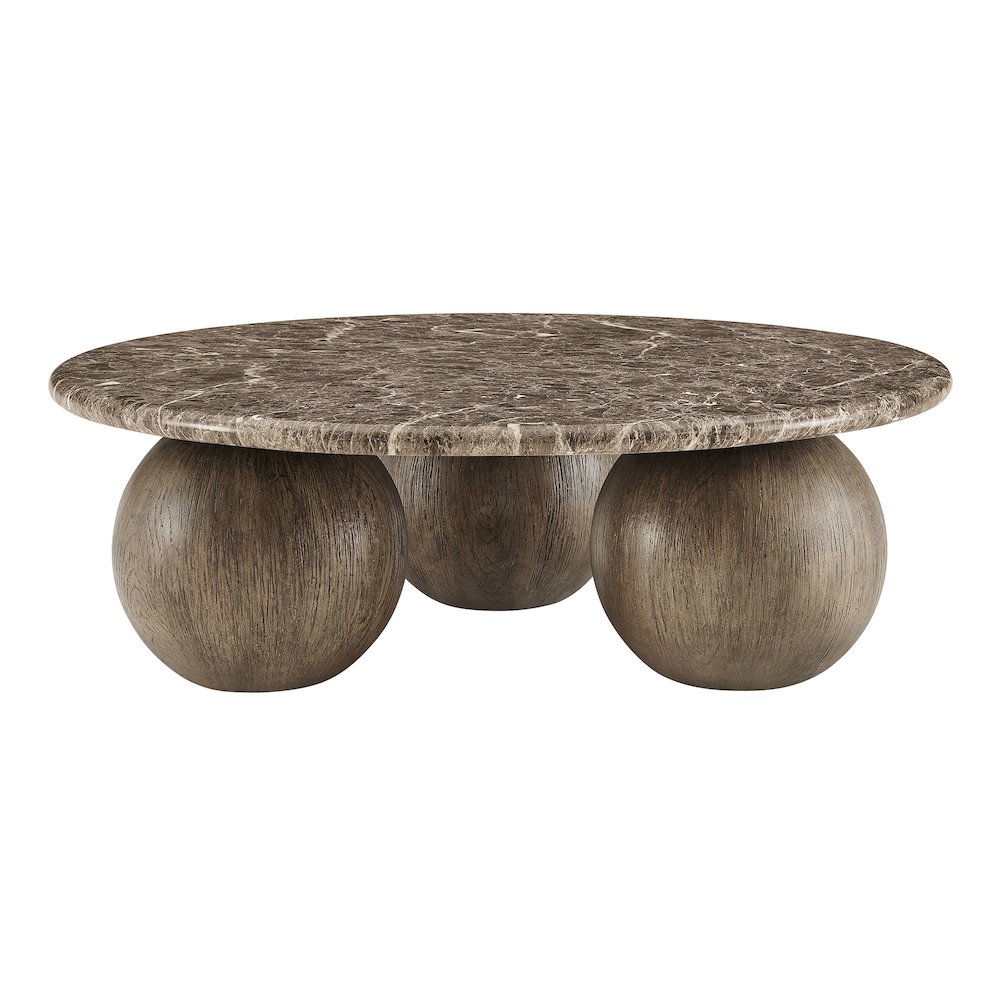 Pietra Indoor Outdoor Patio Round Coffee Table. Picture 4