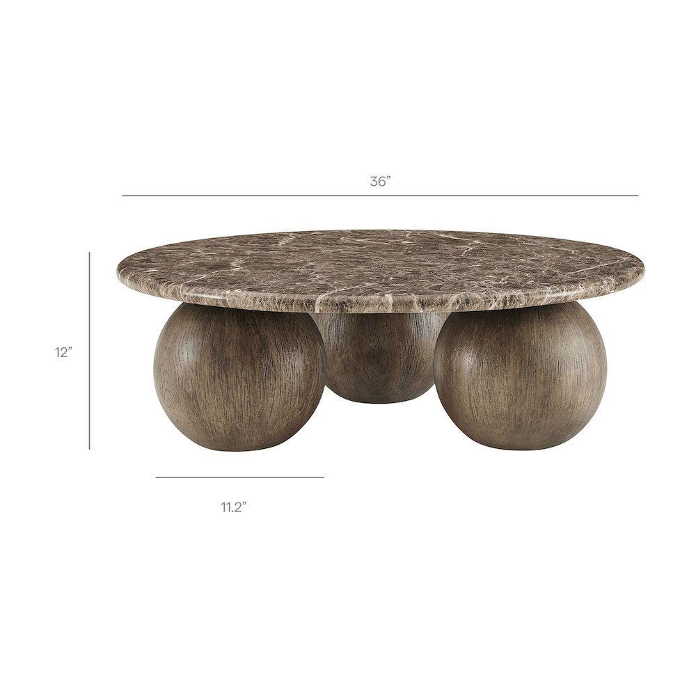Pietra Indoor Outdoor Patio Round Coffee Table. Picture 3