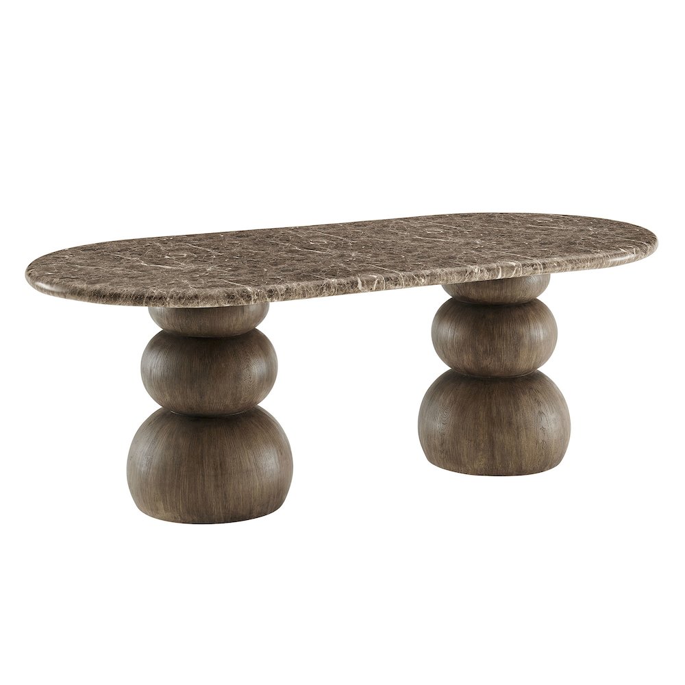 Pietra Indoor Outdoor Patio Oval Dining Table. Picture 1