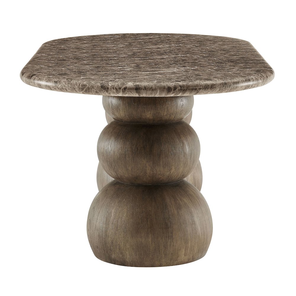 Pietra Indoor Outdoor Patio Oval Dining Table. Picture 5