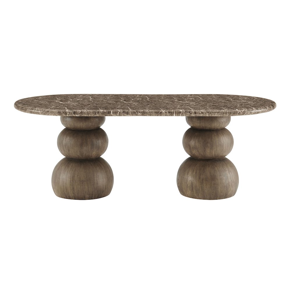 Pietra Indoor Outdoor Patio Oval Dining Table. Picture 4