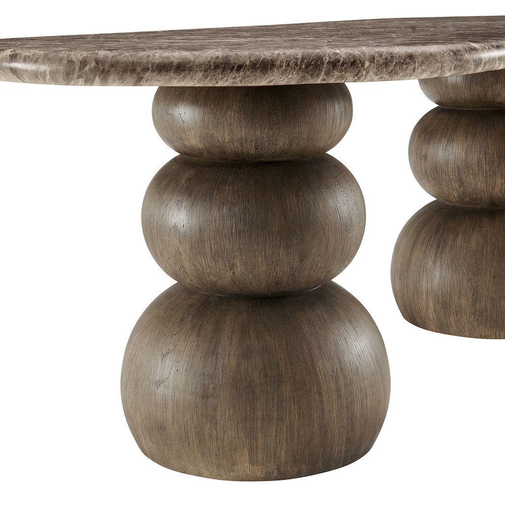 Pietra Indoor Outdoor Patio Oval Dining Table. Picture 7