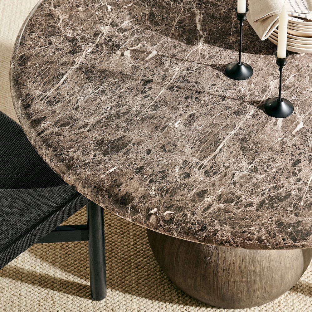 Pietra Indoor Outdoor Patio Round Dining Table. Picture 11