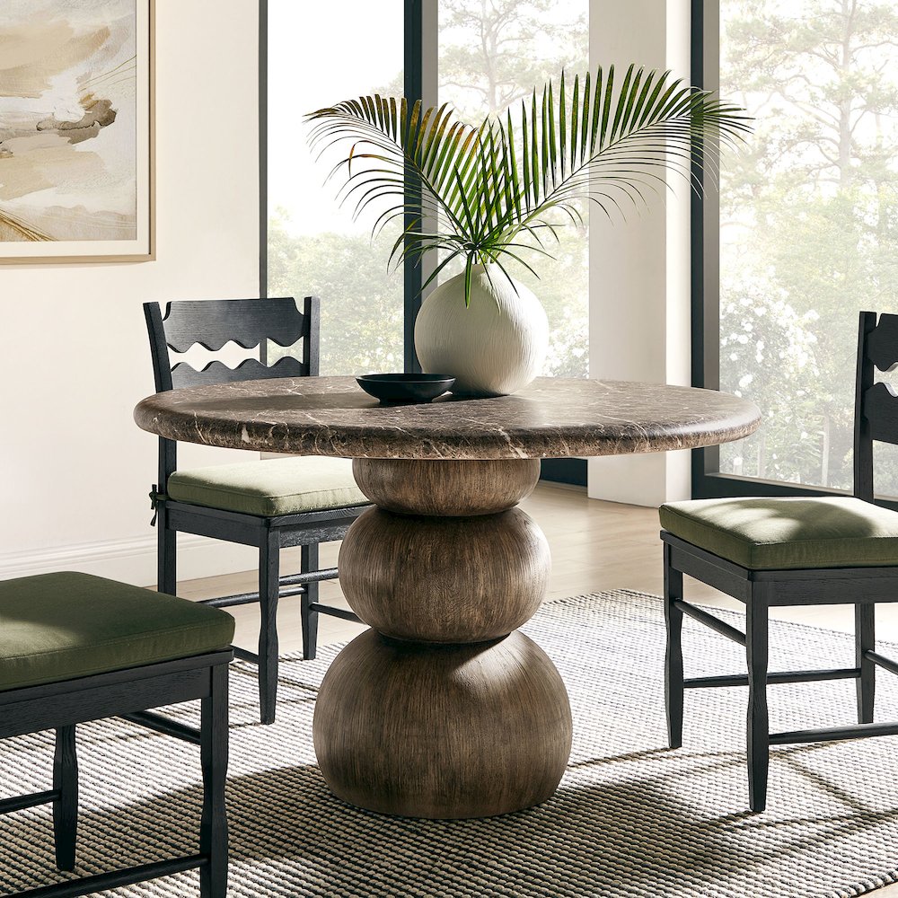 Pietra Indoor Outdoor Patio Round Dining Table. Picture 10