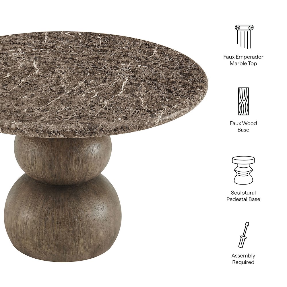 Pietra Indoor Outdoor Patio Round Dining Table. Picture 2