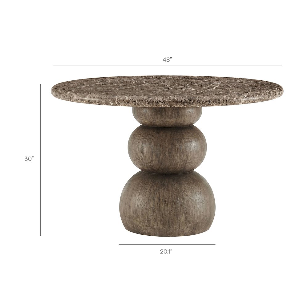 Pietra Indoor Outdoor Patio Round Dining Table. Picture 3