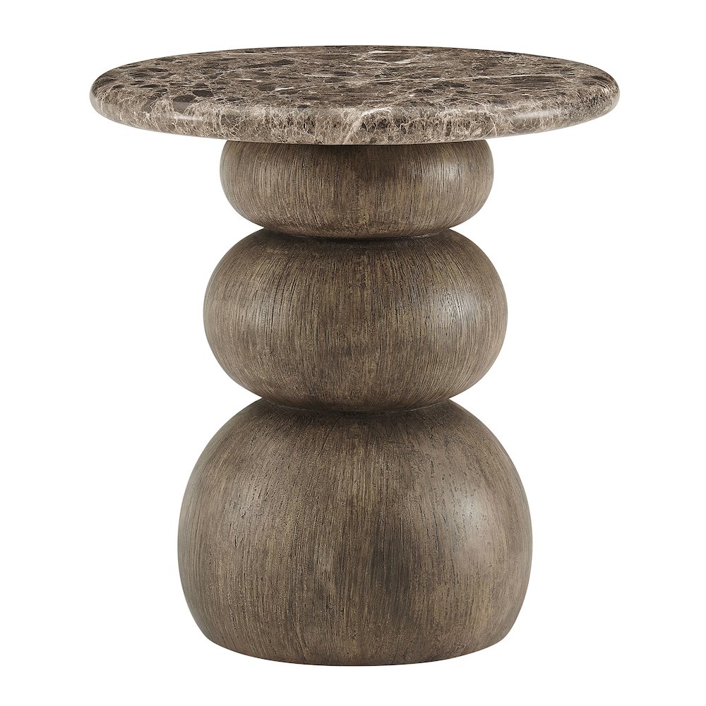 Pietra Indoor Outdoor Patio Round Side Table. Picture 4