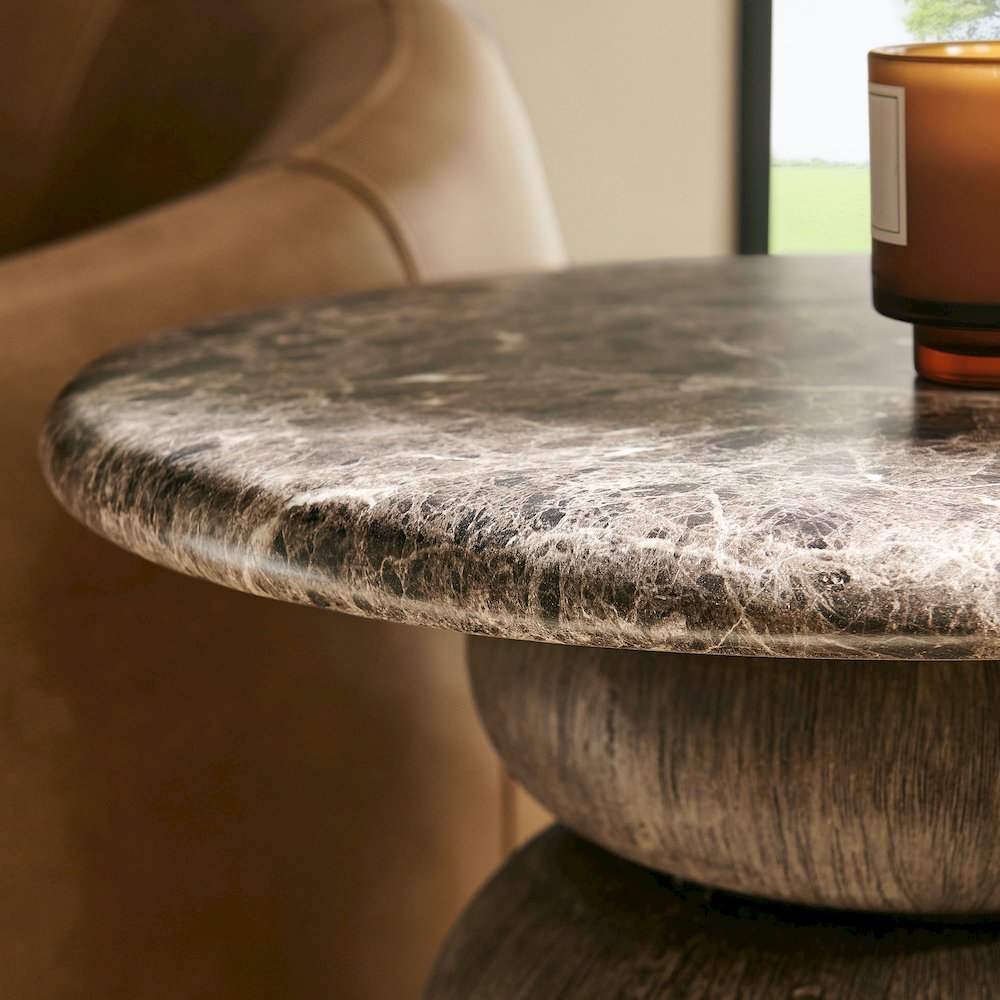 Pietra Indoor Outdoor Patio Round Side Table. Picture 11