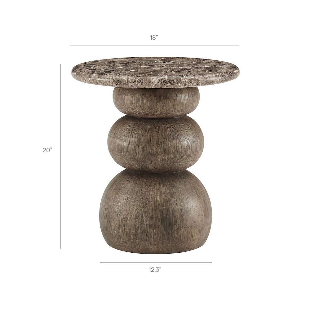 Pietra Indoor Outdoor Patio Round Side Table. Picture 3