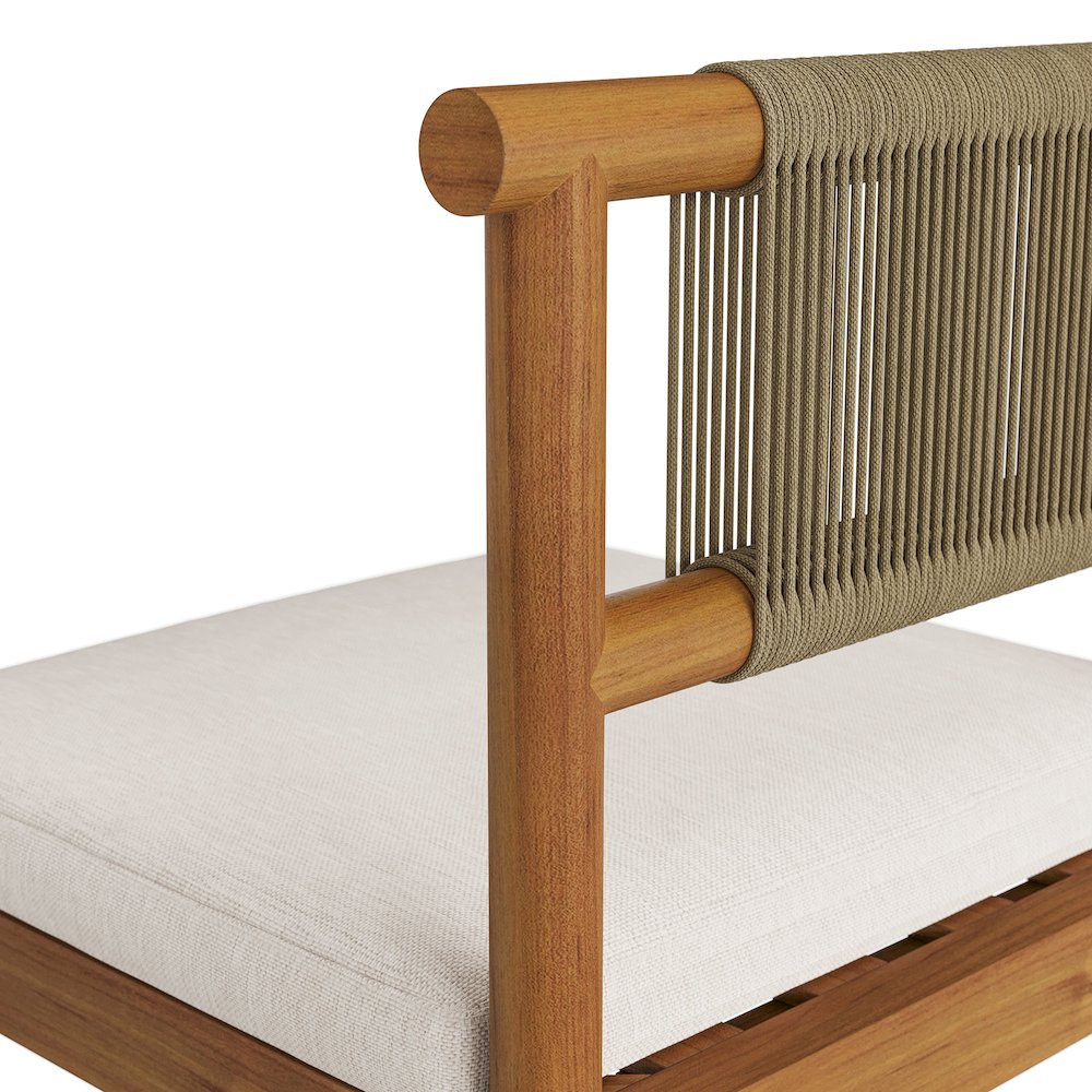 Eleni Outdoor Patio Teak Wood Bar Stools Set of 2. Picture 8