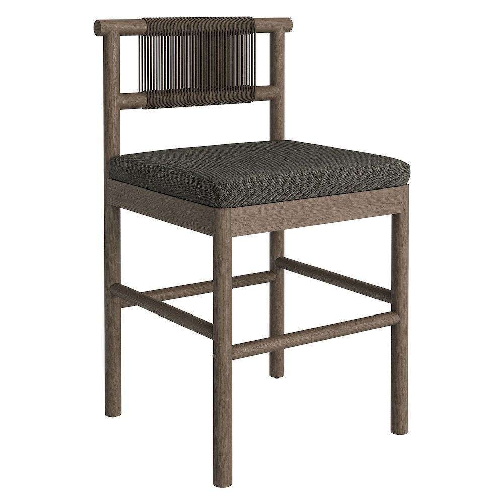 Eleni Outdoor Patio Teak Wood Counter Stools Set of 2. Picture 4