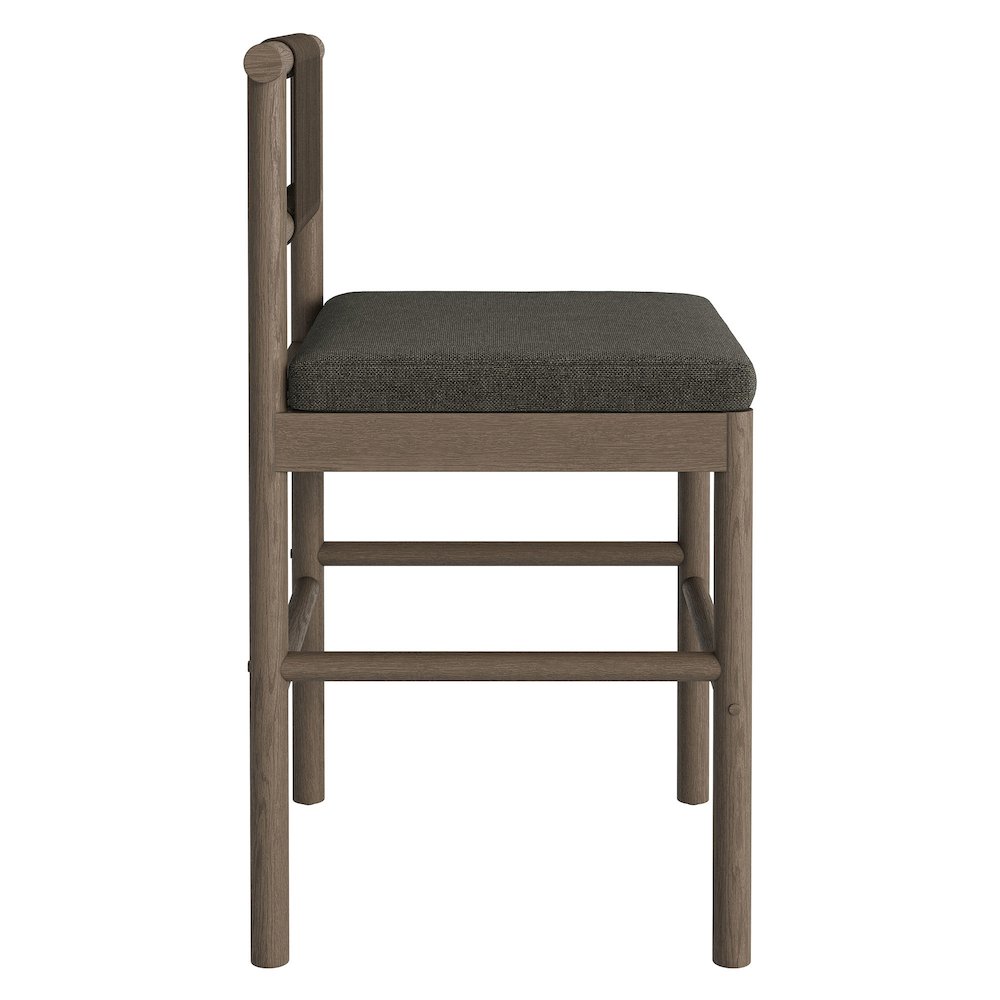 Eleni Outdoor Patio Teak Wood Counter Stools Set of 2. Picture 5