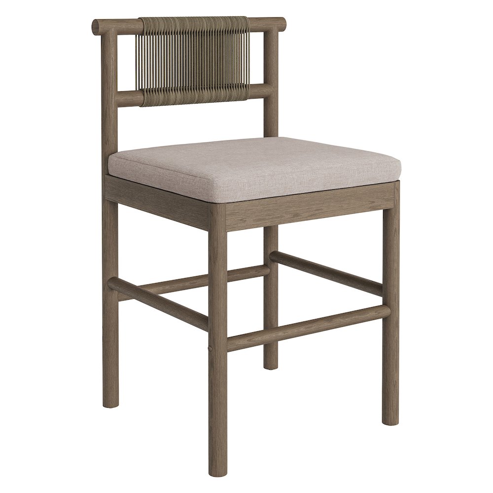 Eleni Outdoor Patio Teak Wood Counter Stools Set of 2. Picture 4
