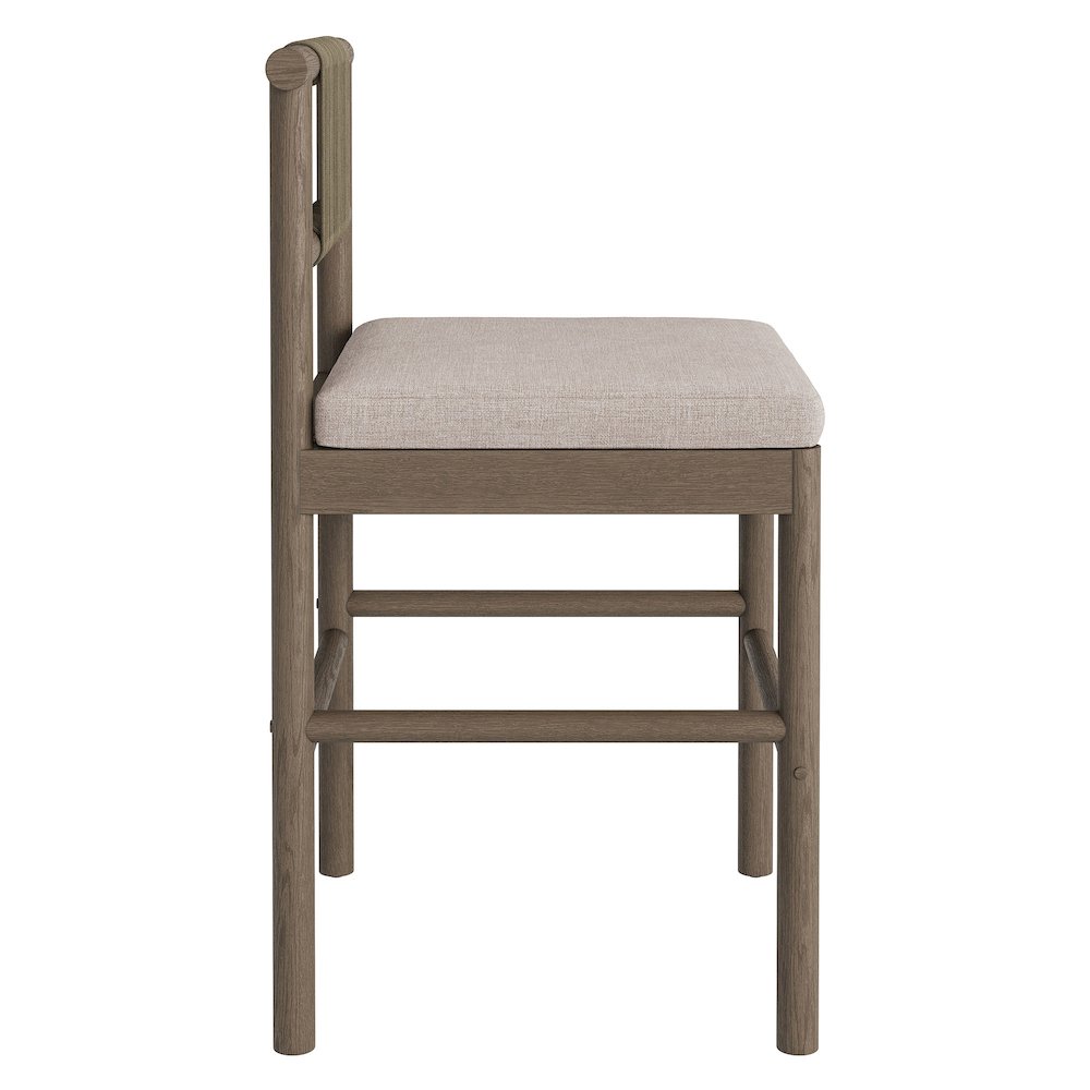Eleni Outdoor Patio Teak Wood Counter Stools Set of 2. Picture 5