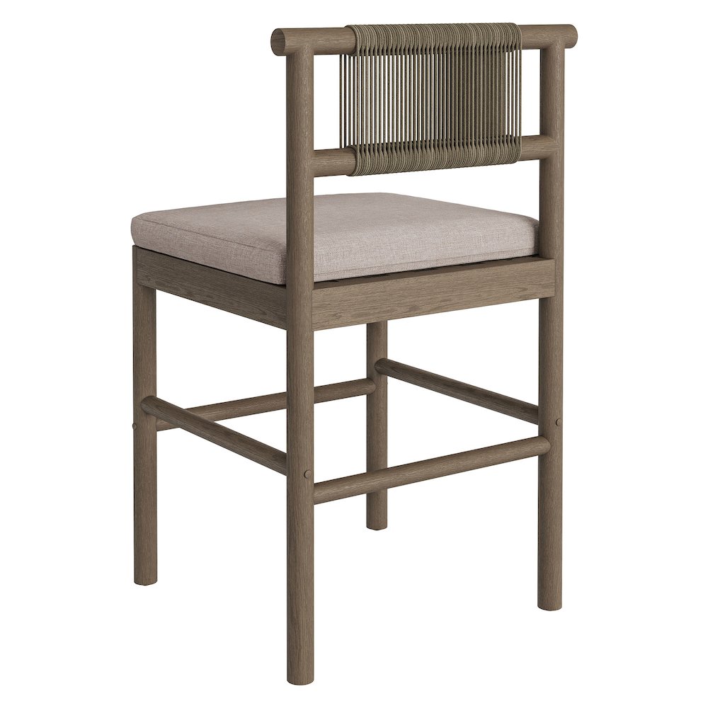 Eleni Outdoor Patio Teak Wood Counter Stools Set of 2. Picture 6