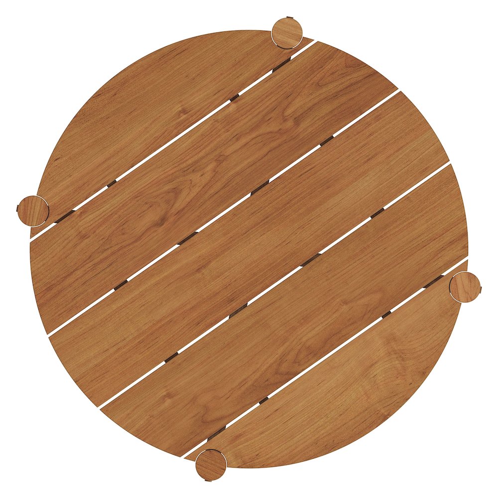 Eleni Round 35 Inch Outdoor Patio Teak Wood Round Bar Table. Picture 5