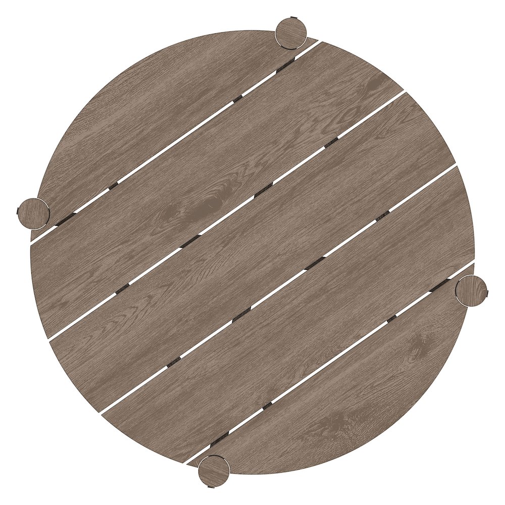 Eleni Round 35 Inch Outdoor Patio Teak Wood Round Bar Table. Picture 5