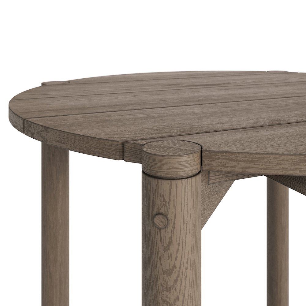 Eleni Round 35 Inch Outdoor Patio Teak Wood Round Bar Table. Picture 6