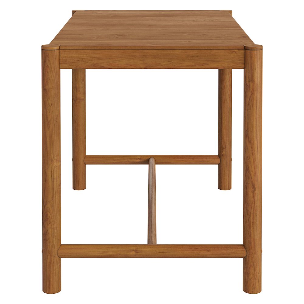 Eleni Rectangle 56-Inch Outdoor Patio Teak Wood Rectangular Bar Table. Picture 4