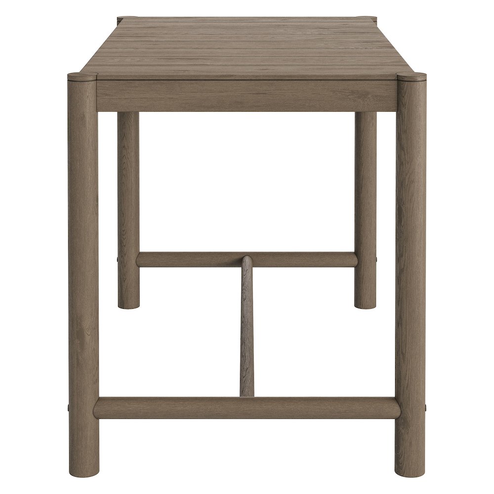 Eleni Rectangle 56-Inch Outdoor Patio Teak Wood Rectangular Bar Table. Picture 4