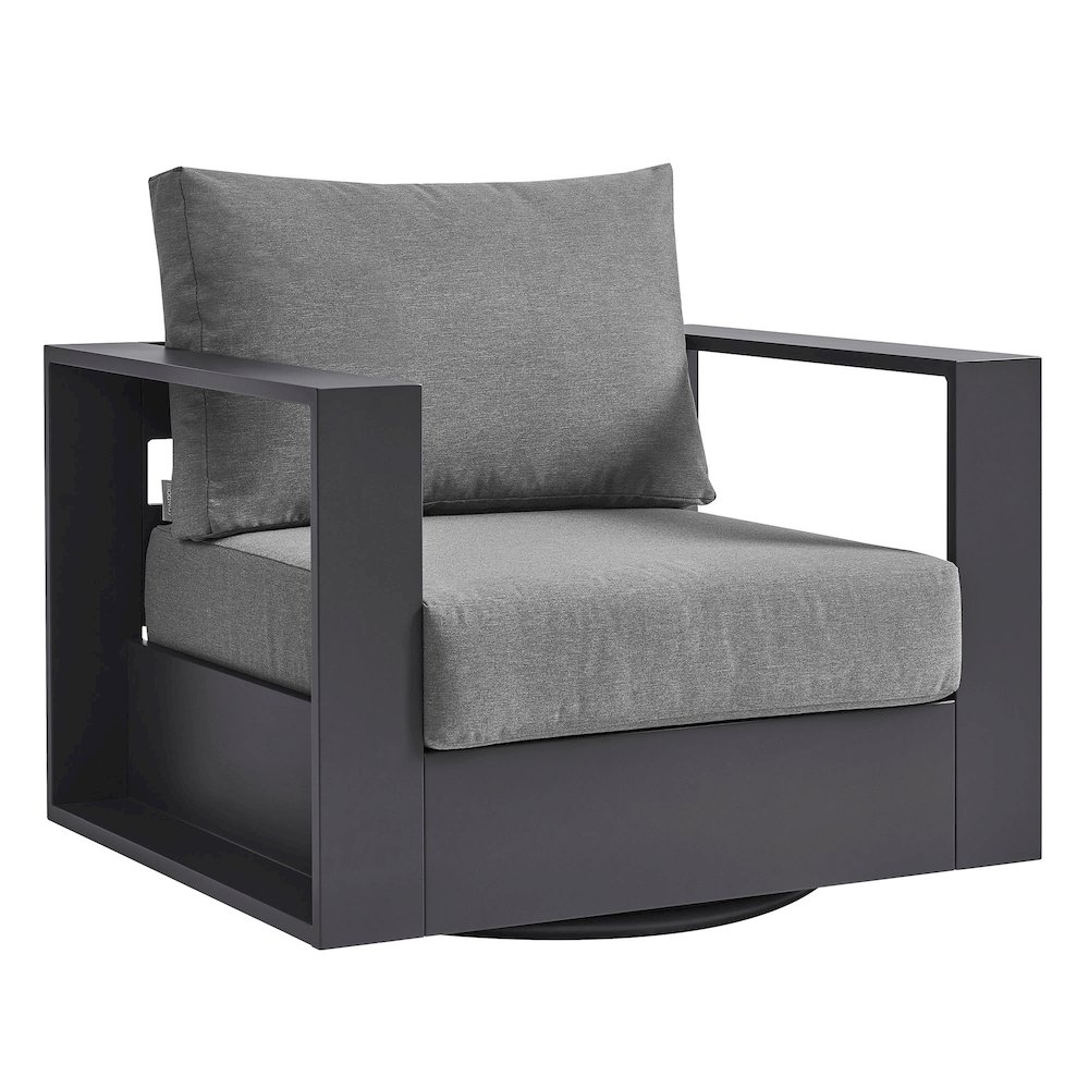 Tahoe Outdoor Patio Powder-Coated Aluminum Swivel Armchair. Picture 1