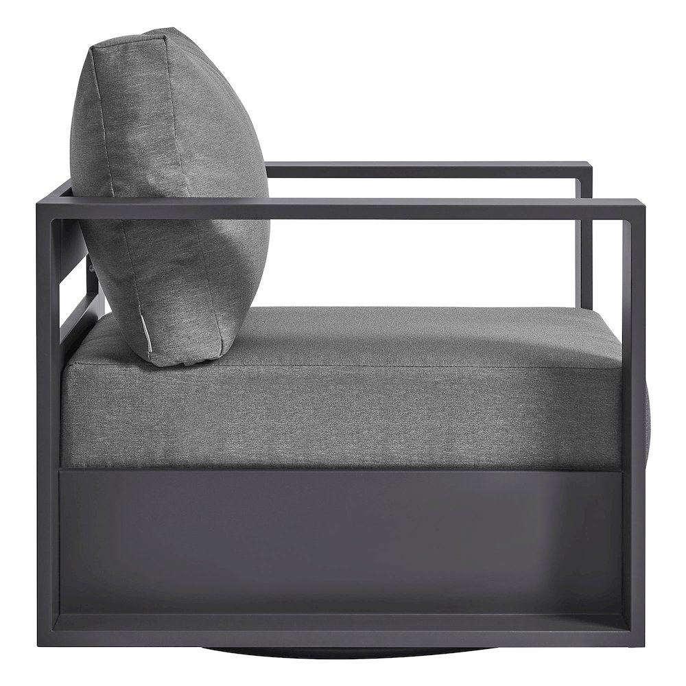 Tahoe Outdoor Patio Powder-Coated Aluminum Swivel Armchair. Picture 4