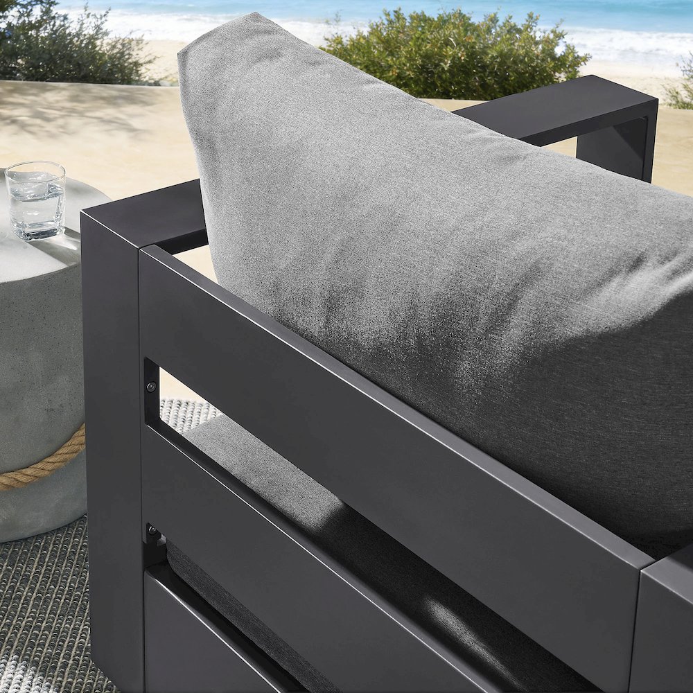 Tahoe Outdoor Patio Powder-Coated Aluminum Swivel Armchair. Picture 9