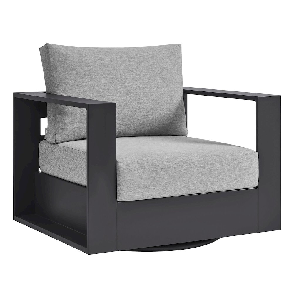 Tahoe Outdoor Patio Powder-Coated Aluminum Swivel Armchair. Picture 1
