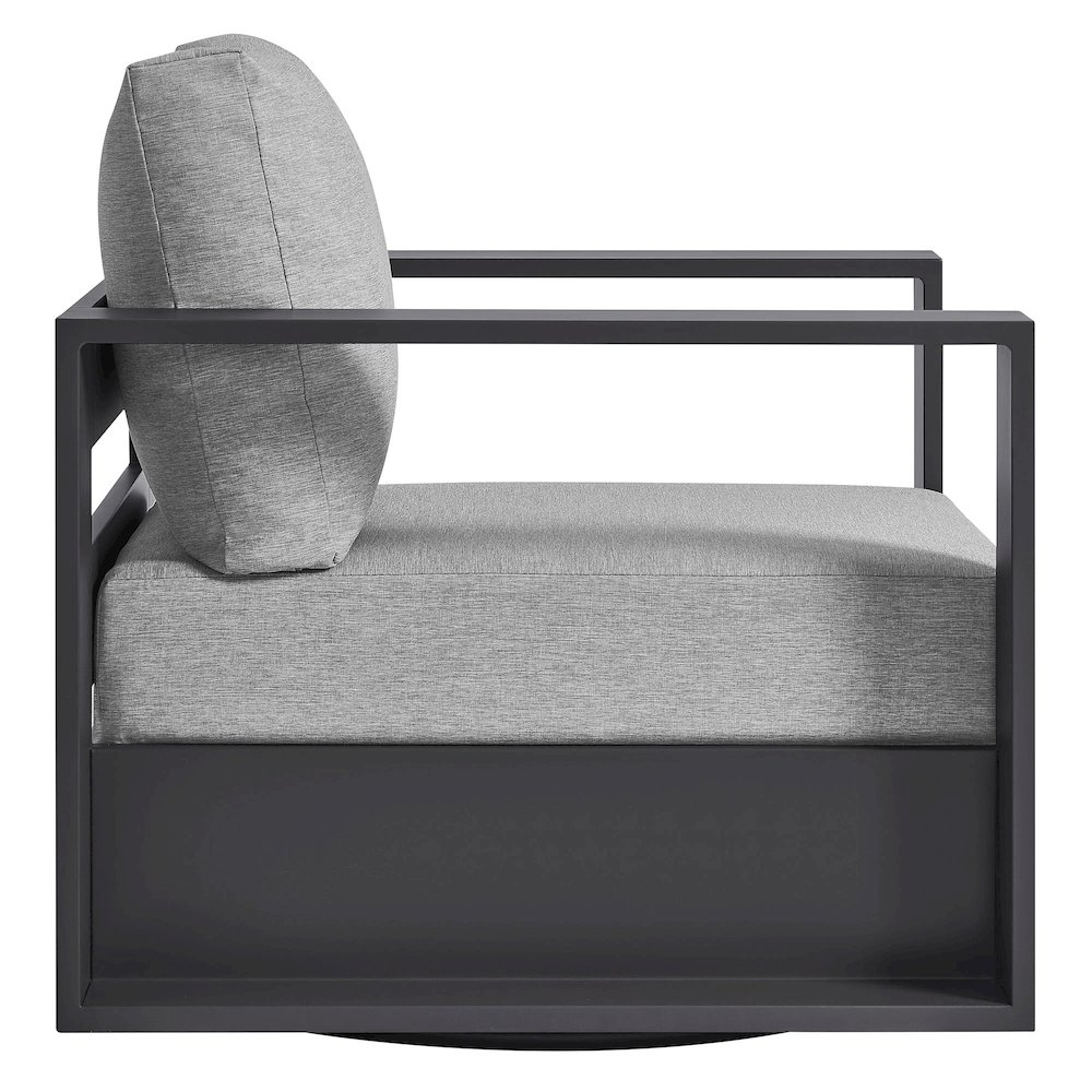 Tahoe Outdoor Patio Powder-Coated Aluminum Swivel Armchair. Picture 4