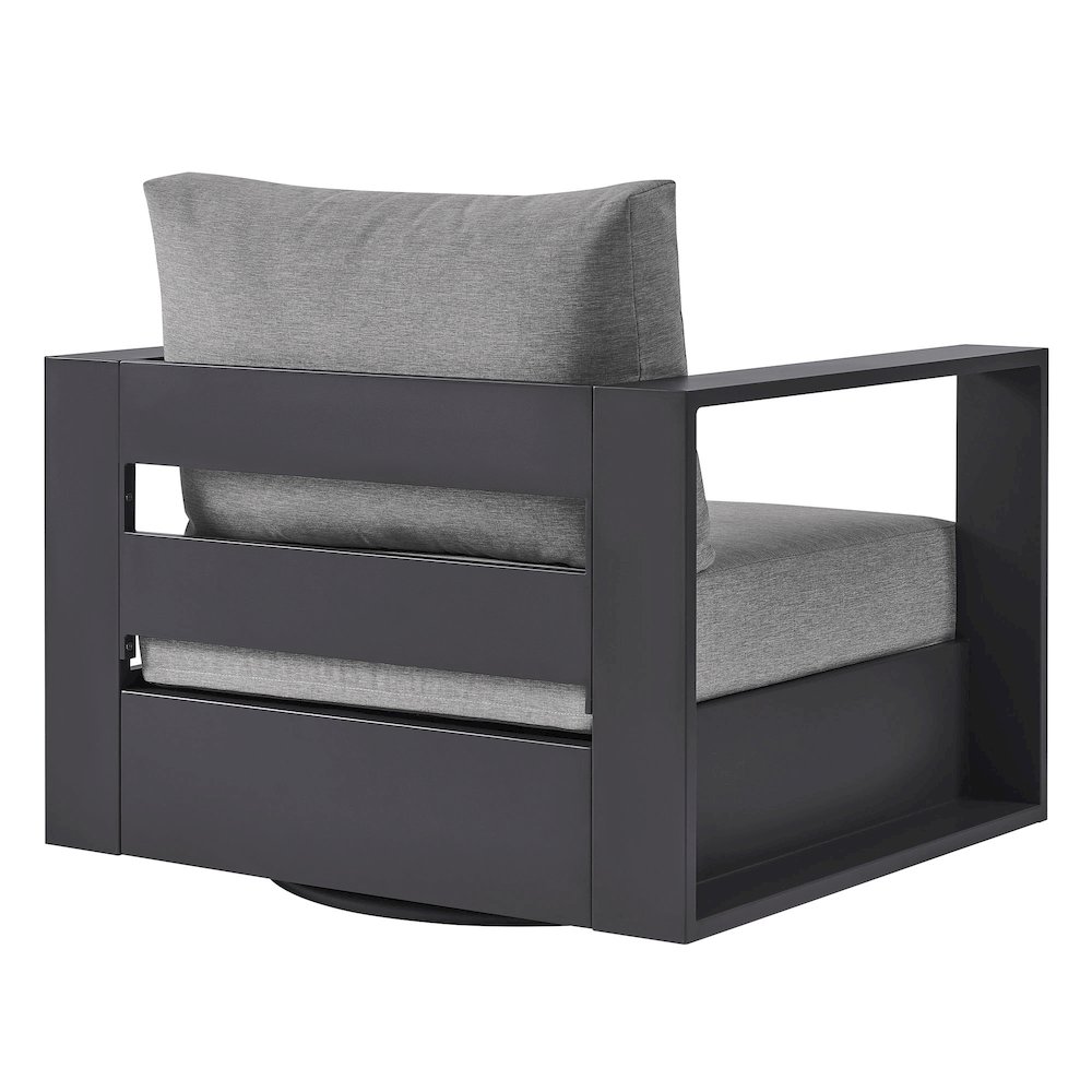 Tahoe Outdoor Patio Powder-Coated Aluminum Swivel Armchair. Picture 5