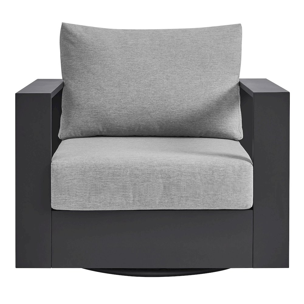 Tahoe Outdoor Patio Powder-Coated Aluminum Swivel Armchair. Picture 6