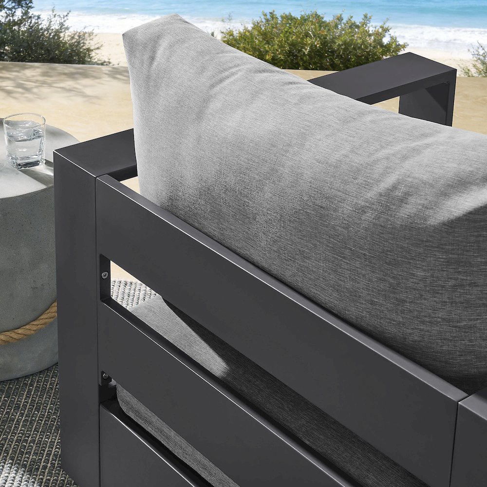 Tahoe Outdoor Patio Powder-Coated Aluminum Swivel Armchair. Picture 9