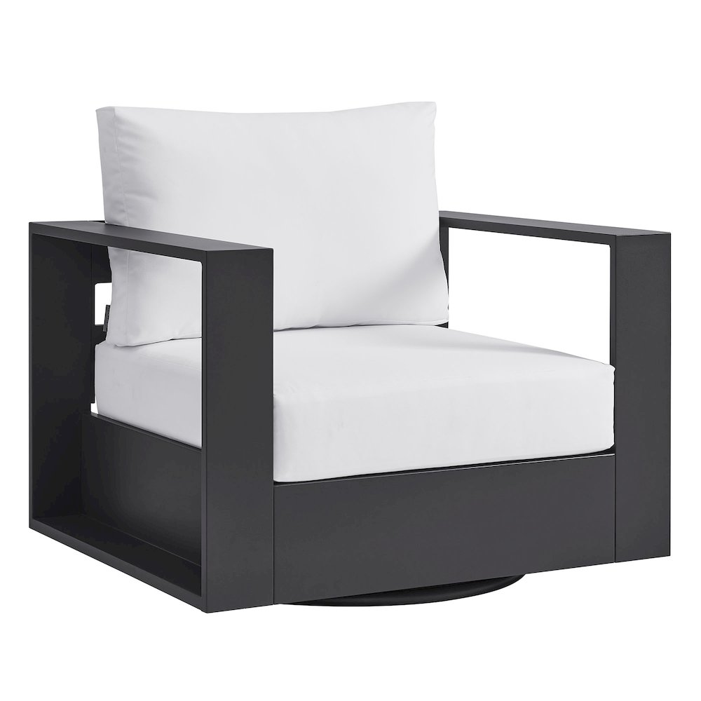 Tahoe Outdoor Patio Powder-Coated Aluminum Swivel Armchair. Picture 1