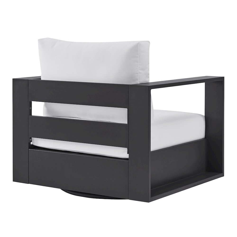 Tahoe Outdoor Patio Powder-Coated Aluminum Swivel Armchair. Picture 5