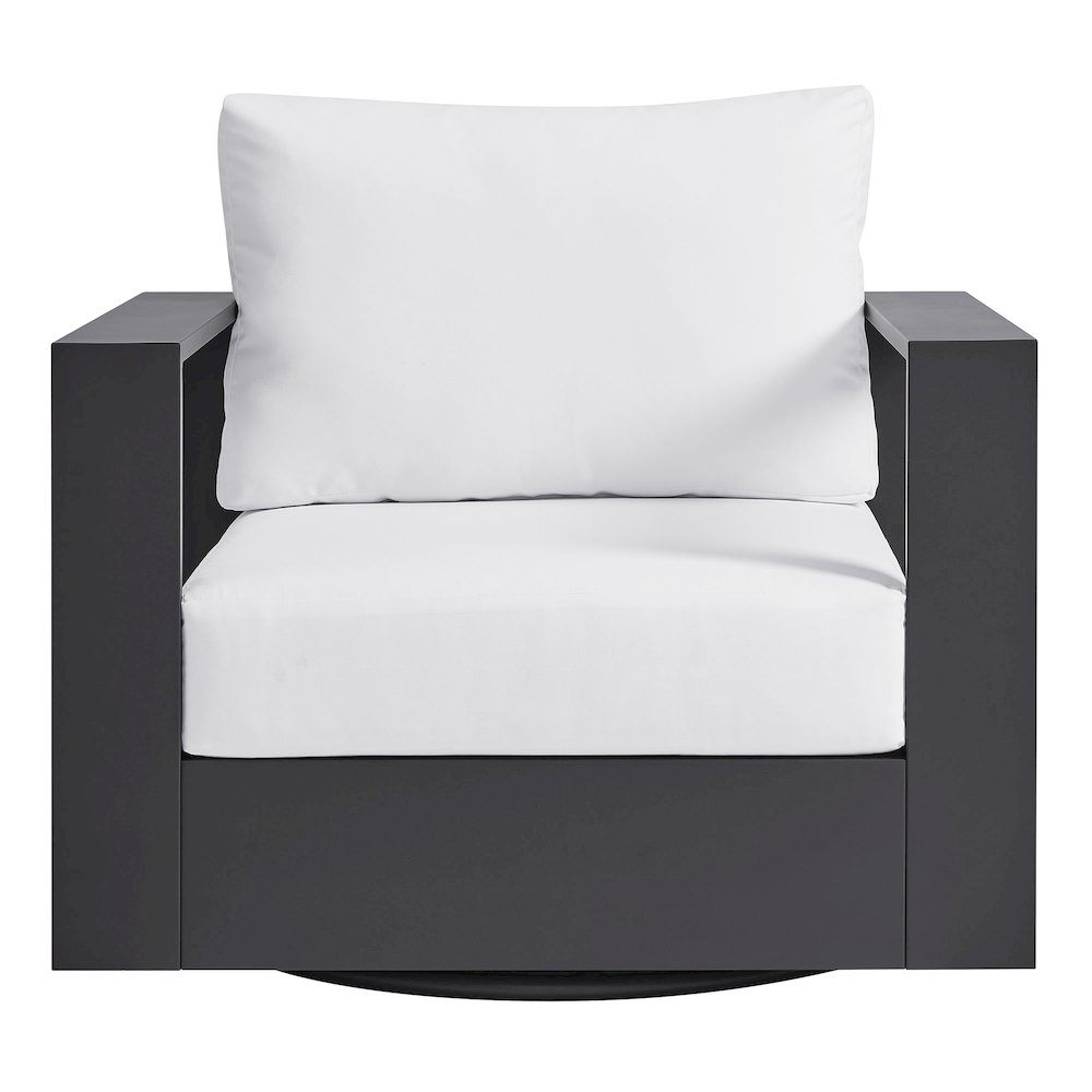 Tahoe Outdoor Patio Powder-Coated Aluminum Swivel Armchair. Picture 6
