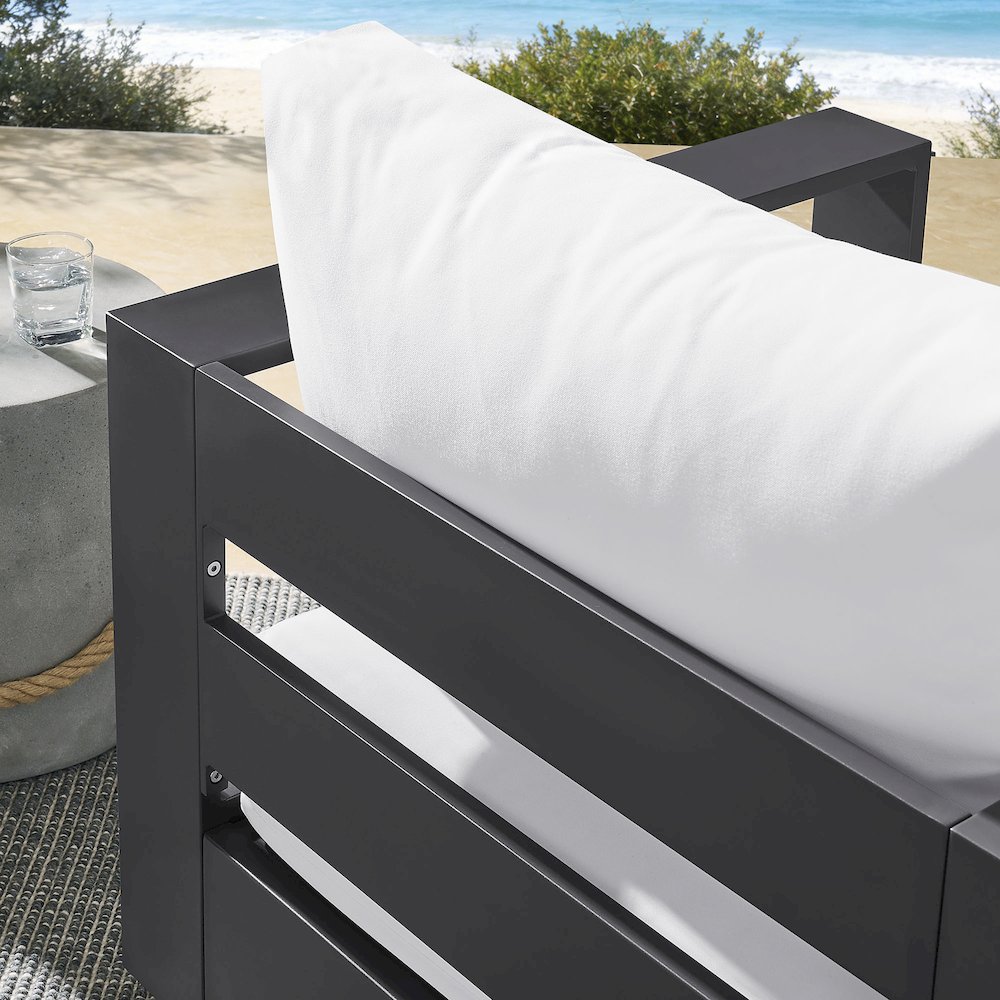 Tahoe Outdoor Patio Powder-Coated Aluminum Swivel Armchair. Picture 9