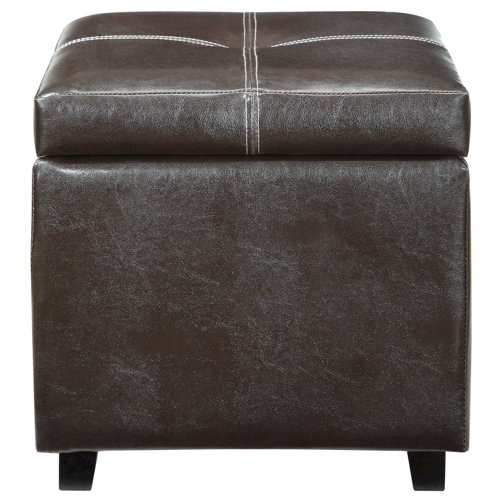 Treasure Upholstered Vinyl Ottoman. Picture 1
