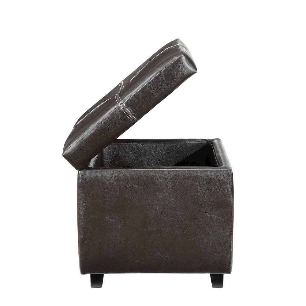 Treasure Upholstered Vinyl Ottoman. Picture 2