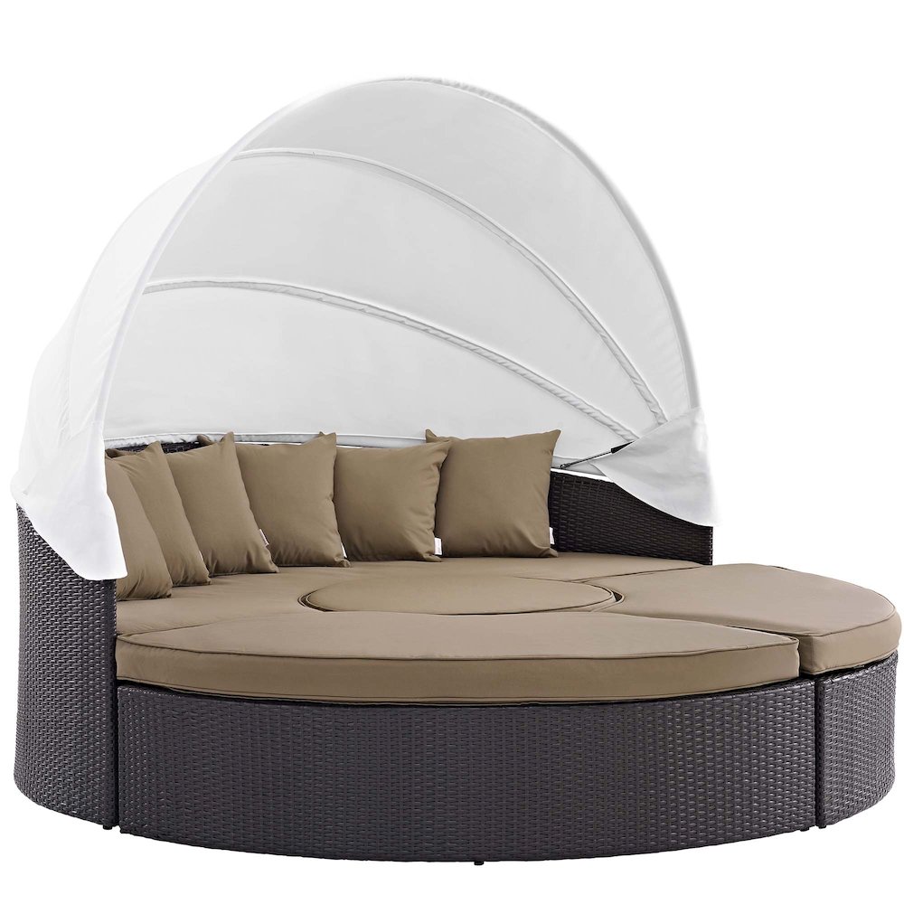 Quest Outdoor Patio Wicker Rattan Canopy Sectional Daybed. Picture 8