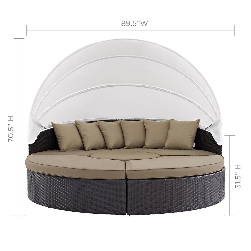 Quest Outdoor Patio Wicker Rattan Canopy Sectional Daybed. Picture 6