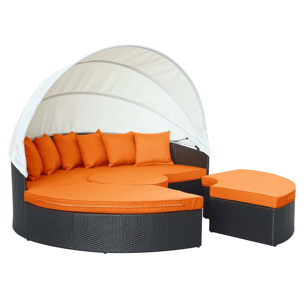 Quest Outdoor Patio Wicker Rattan Canopy Sectional Daybed. Picture 5