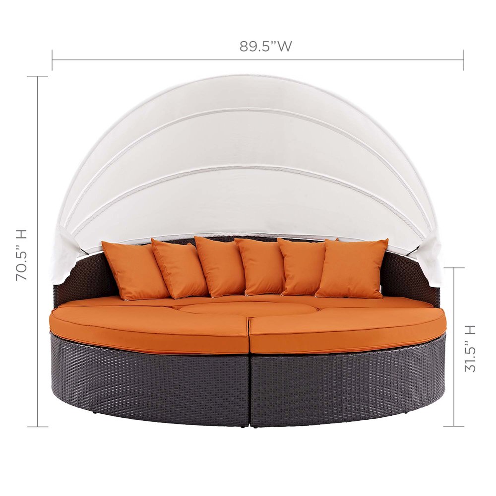 Quest Outdoor Patio Wicker Rattan Canopy Sectional Daybed. Picture 4