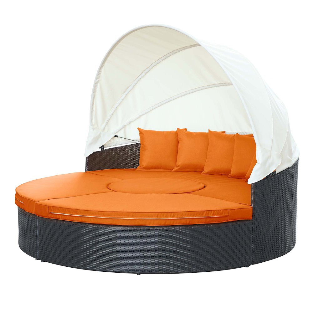 Quest Outdoor Patio Wicker Rattan Canopy Sectional Daybed. Picture 6